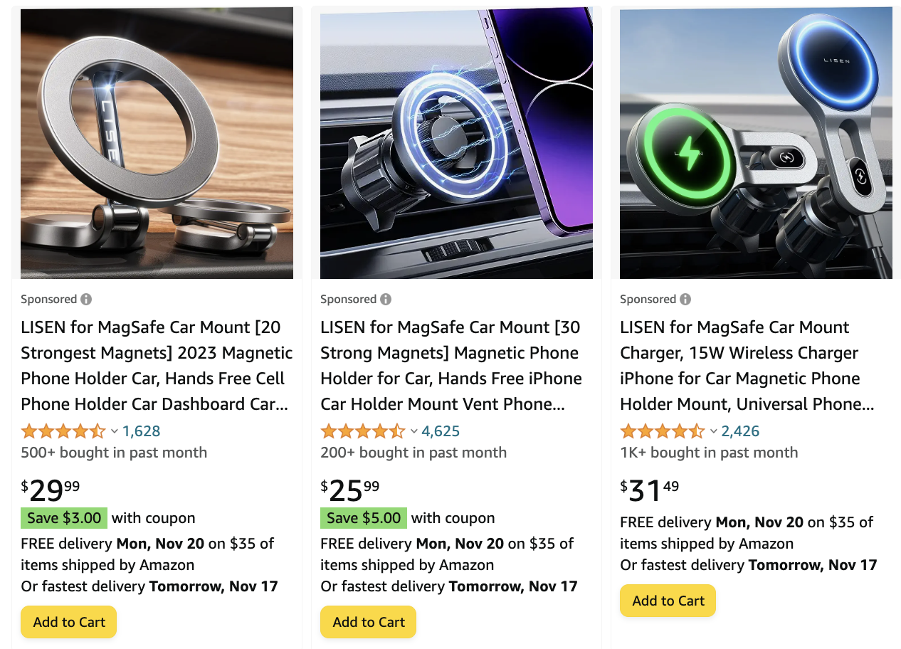 Amazon Canada Black Friday Deals Save 25 on LISEN Car Mount Charger